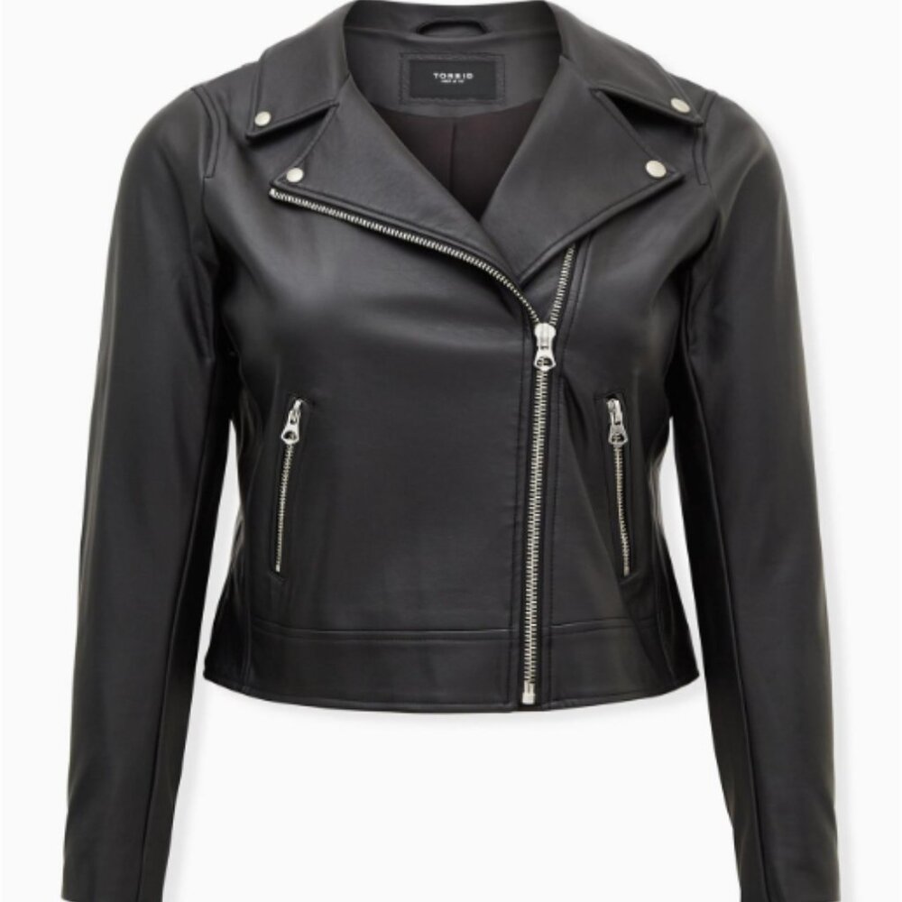 TOPSHOP Black Faux Leather Moto Jacket